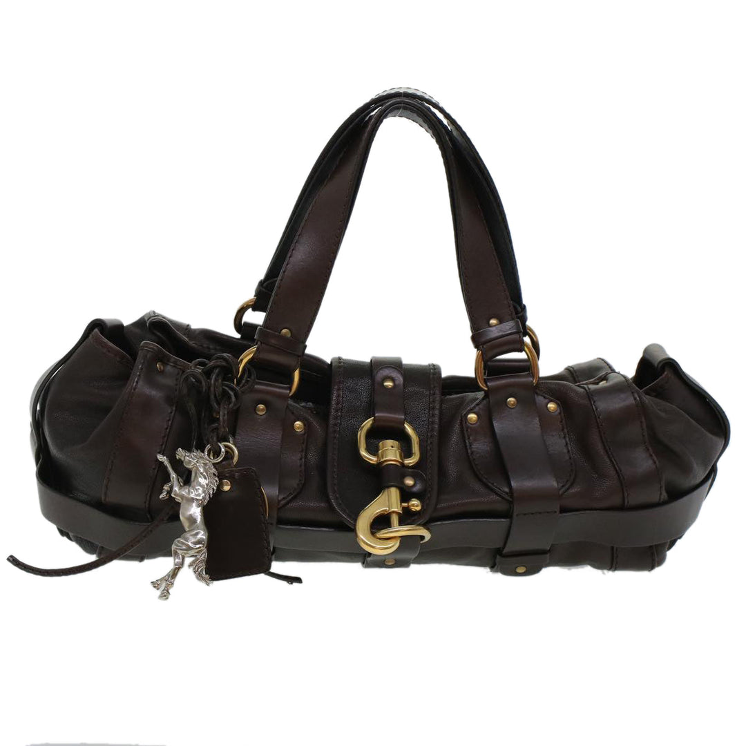 Chloe Hand Bag Leather Brown ki3040