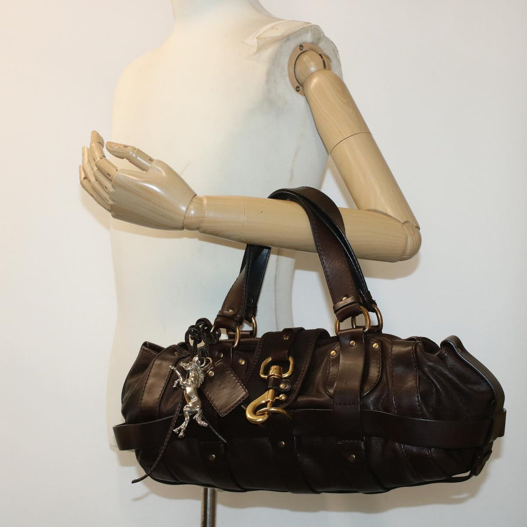 Chloe Hand Bag Leather Brown ki3040