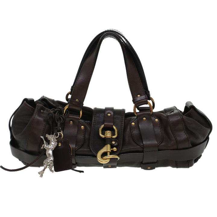 Chloe Hand Bag Leather Brown ki3040