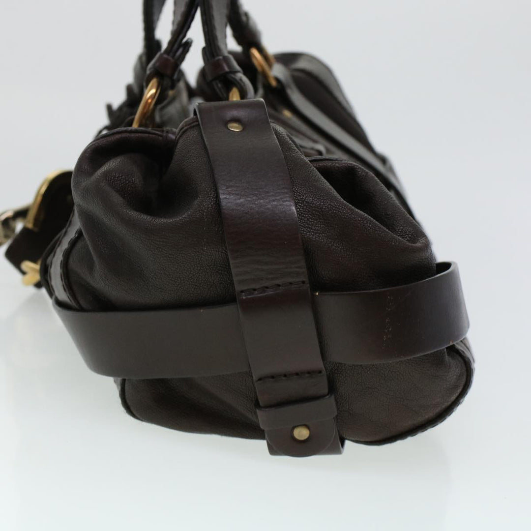 Chloe Hand Bag Leather Brown ki3040