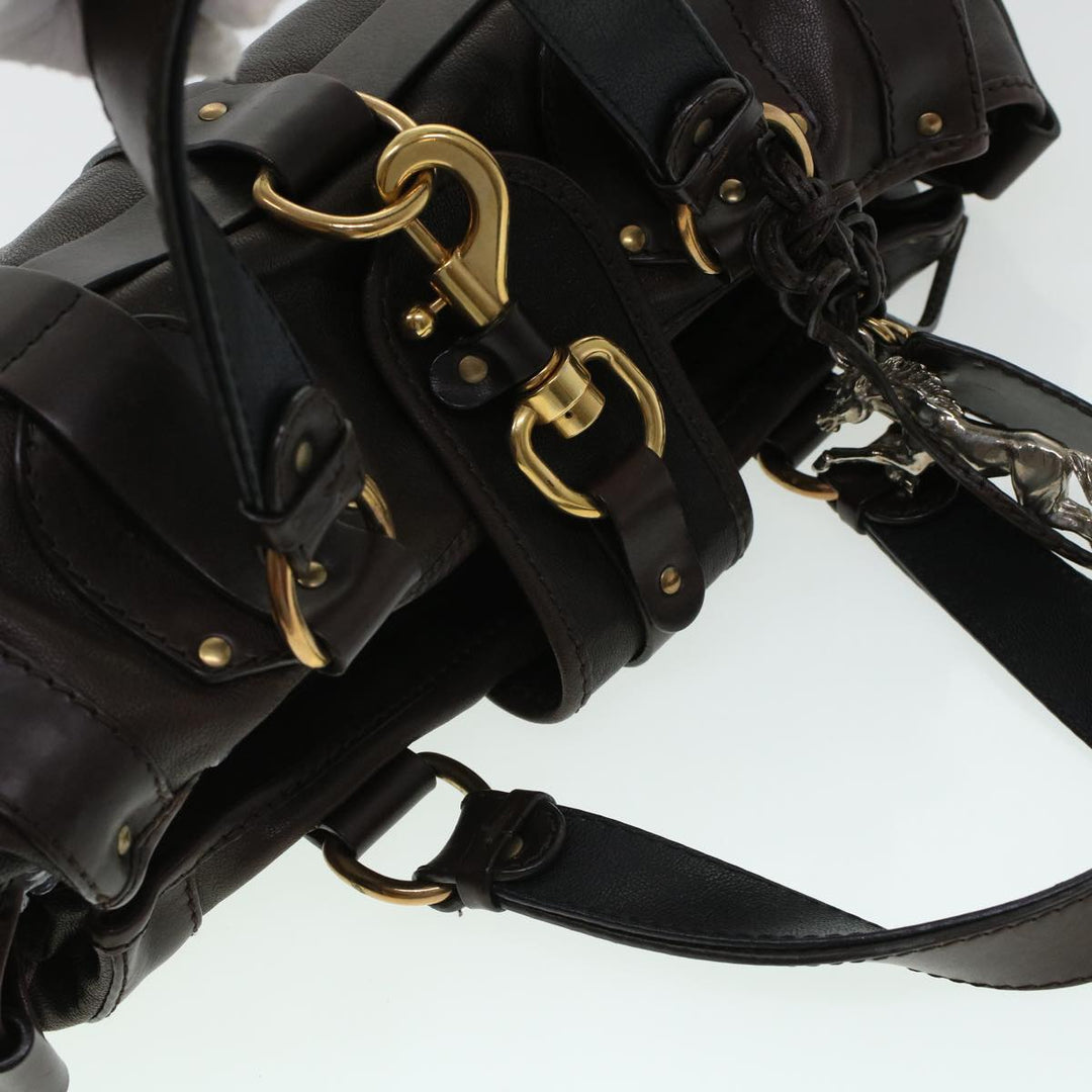 Chloe Hand Bag Leather Brown ki3040