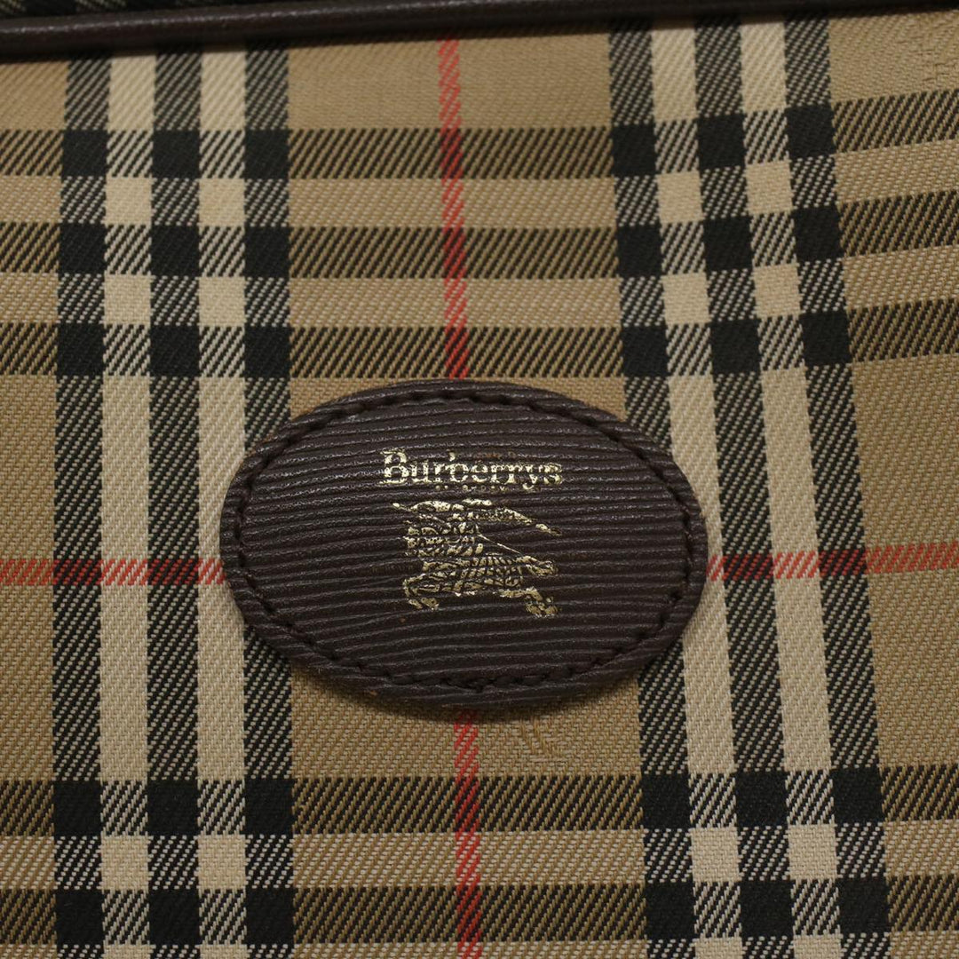 BurberrySs Nova Check Clutch Bag Nylon Beige Auth ki3166