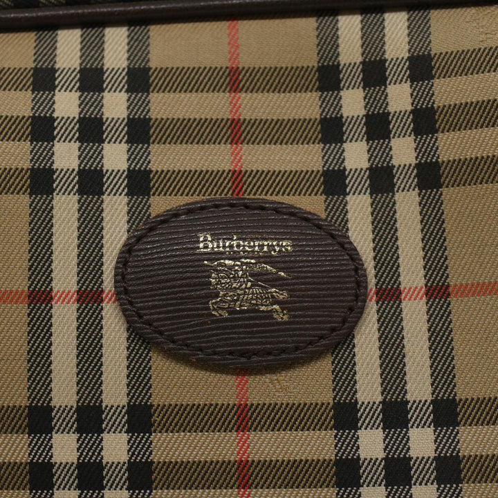 BurberrySs Nova Check Clutch Bag Nylon Beige Auth ki3166