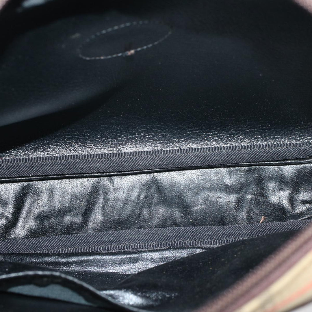 BurberrySs Nova Check Clutch Bag Nylon Beige Auth ki3166