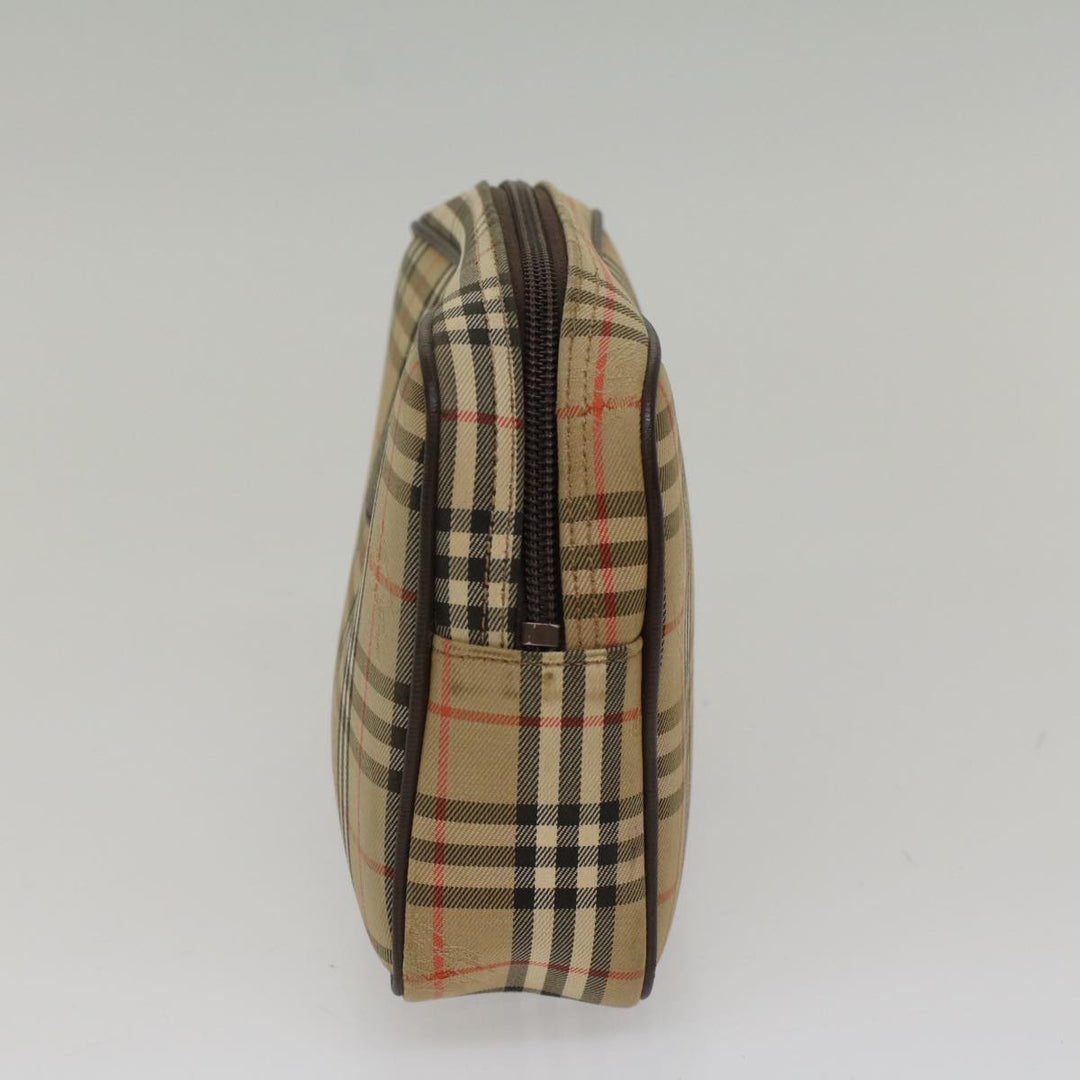 BurberrySs Nova Check Clutch Bag Nylon Beige Auth ki3166