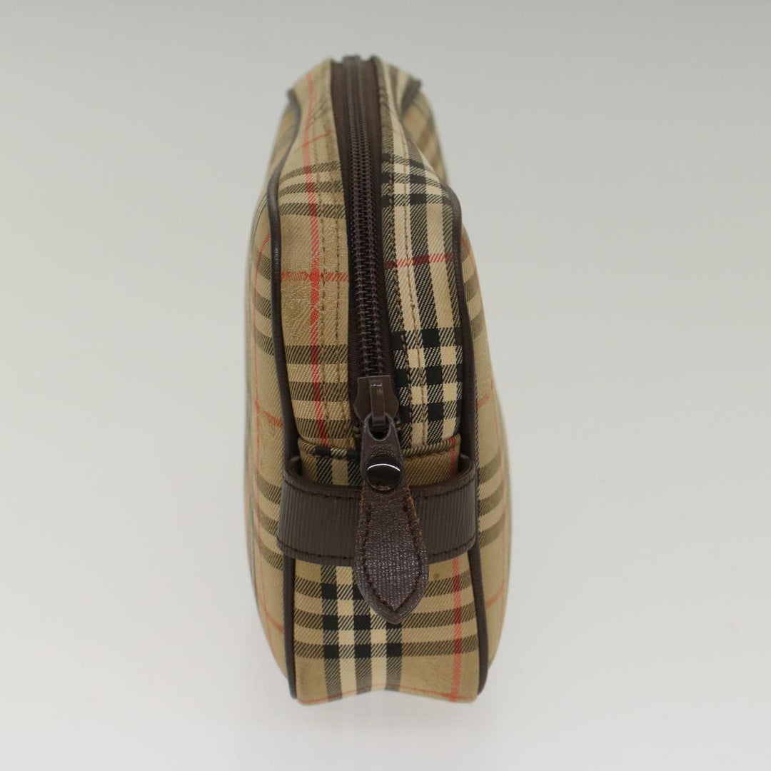 BurberrySs Nova Check Clutch Bag Nylon Beige Auth ki3166