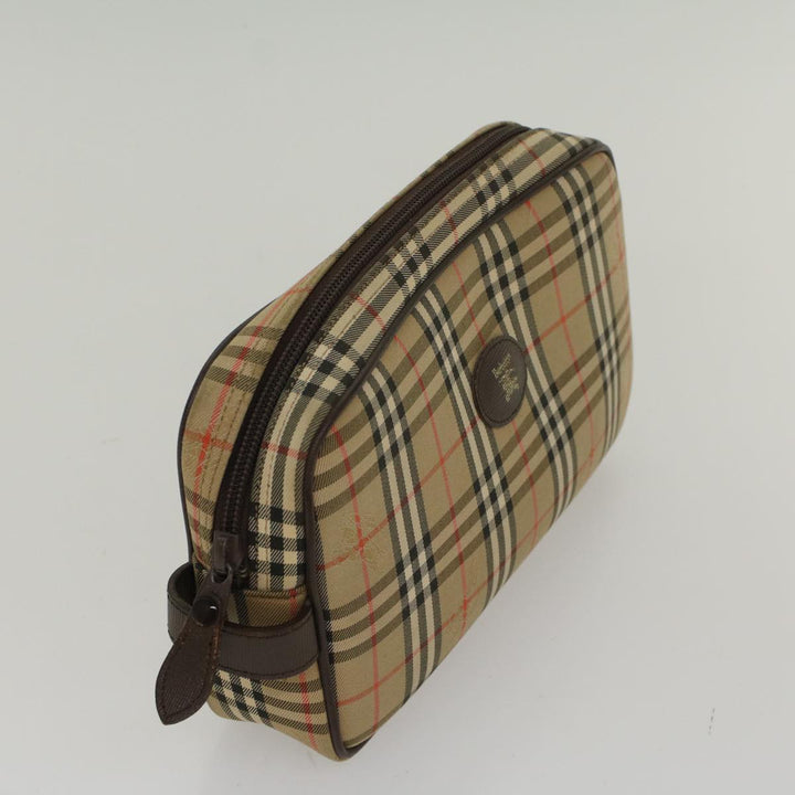 BurberrySs Nova Check Clutch Bag Nylon Beige Auth ki3166