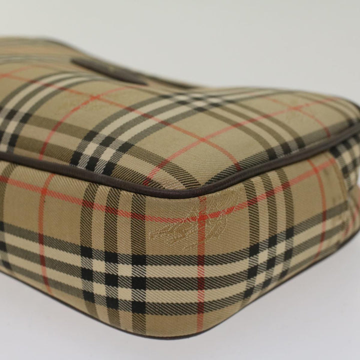 BurberrySs Nova Check Clutch Bag Nylon Beige Auth ki3166
