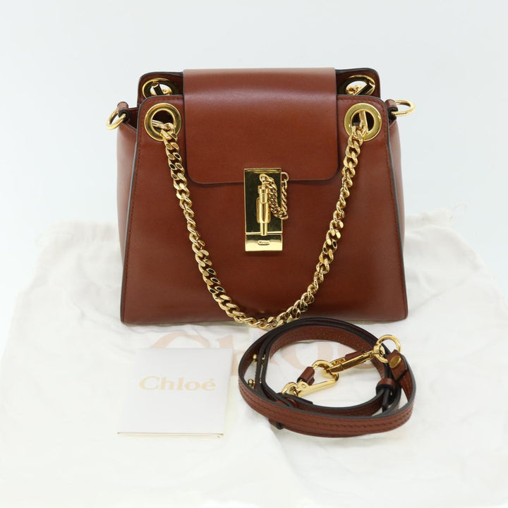 Chloe Chain Mini Annie Hand Bag Leather 2way Brown ki3449