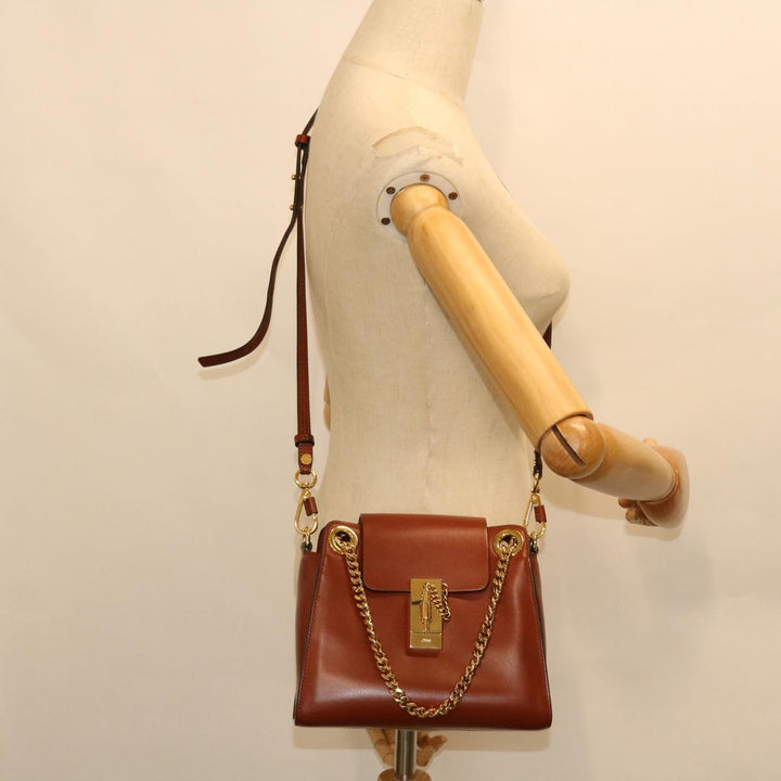 Chloe Chain Mini Annie Hand Bag Leather 2way Brown ki3449