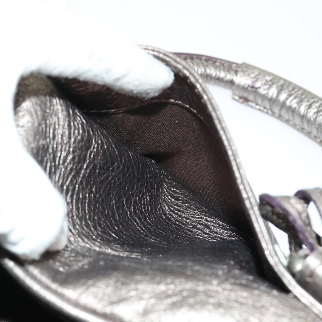 Chloe Paddington Hand Bag Leather Metallic Silver ki3489