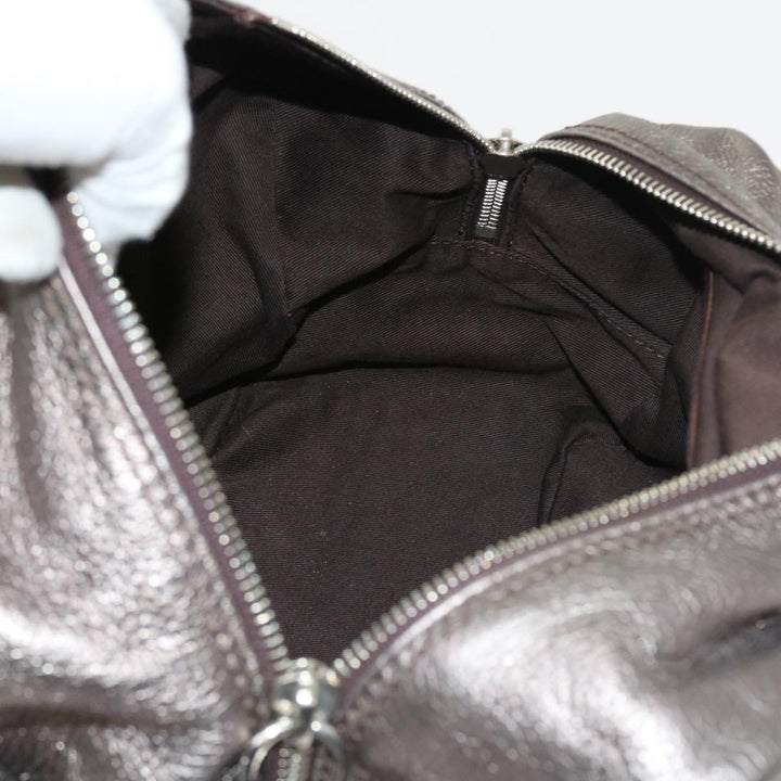 Chloe Paddington Hand Bag Leather Metallic Silver ki3489