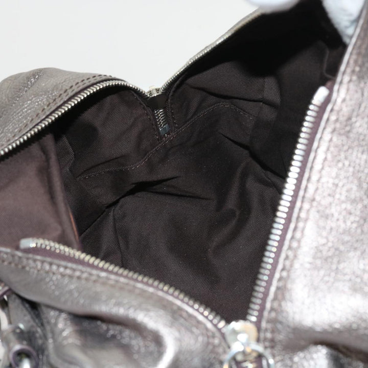 Chloe Paddington Hand Bag Leather Metallic Silver ki3489