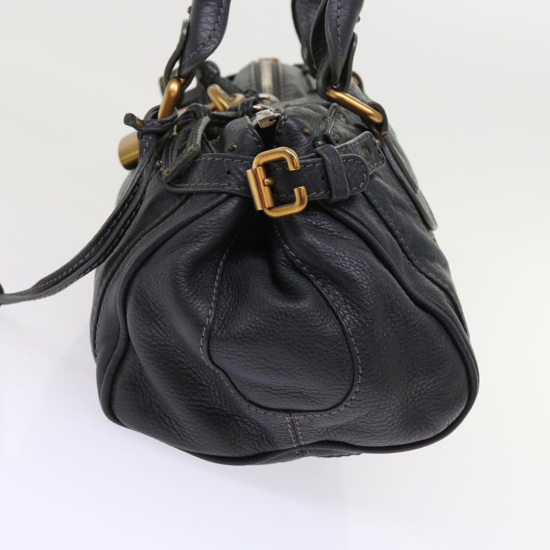 Chloe Paddington Hand Bag Leather Gray ki3538