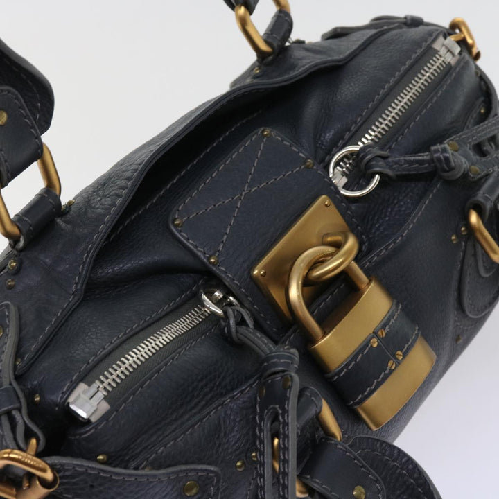 Chloe Paddington Hand Bag Leather Gray ki3538
