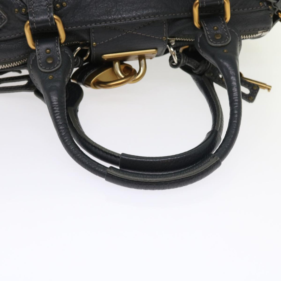 Chloe Paddington Hand Bag Leather Gray ki3538