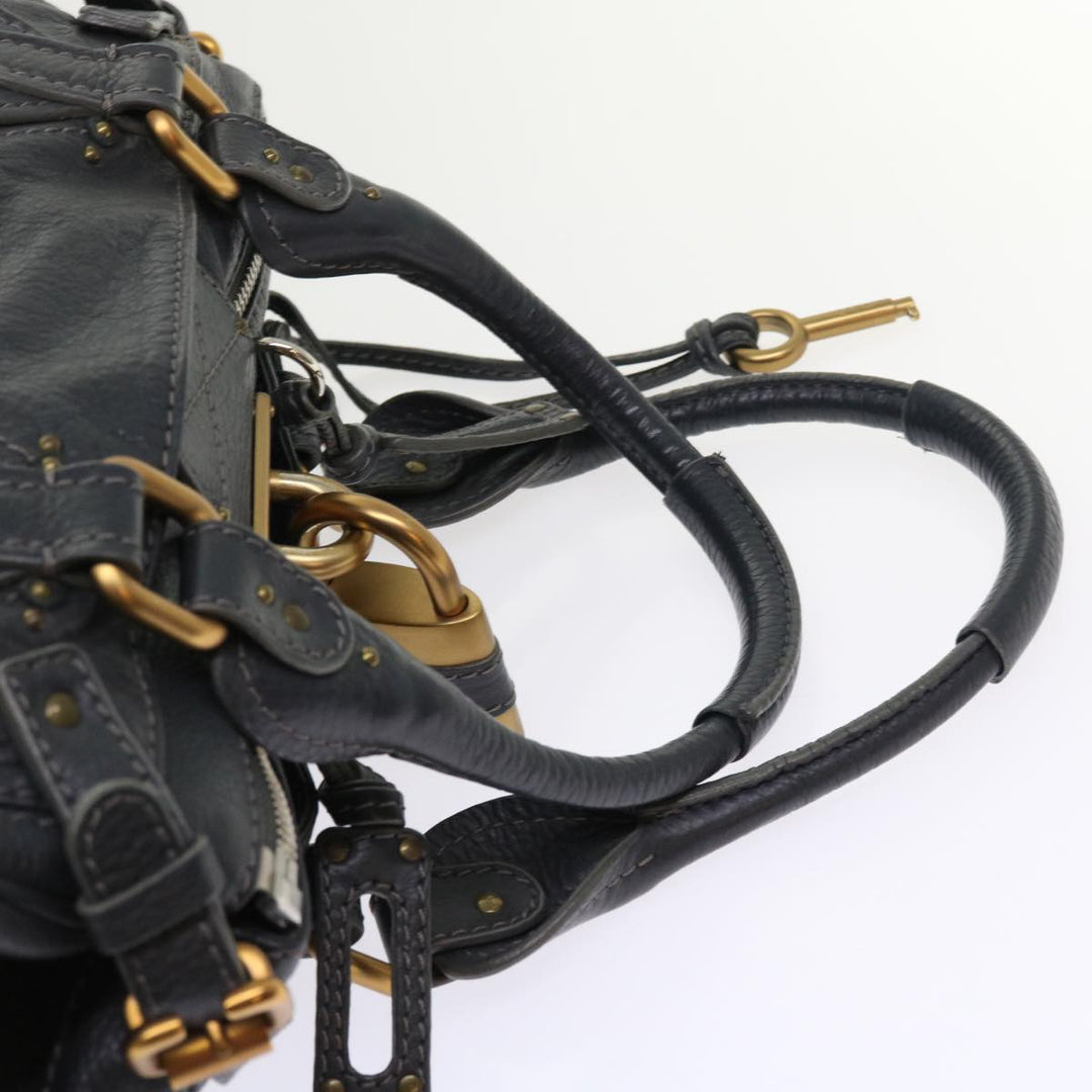 Chloe Paddington Hand Bag Leather Gray ki3538