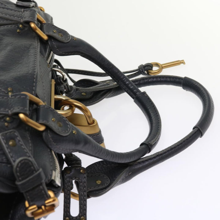 Chloe Paddington Hand Bag Leather Gray ki3538
