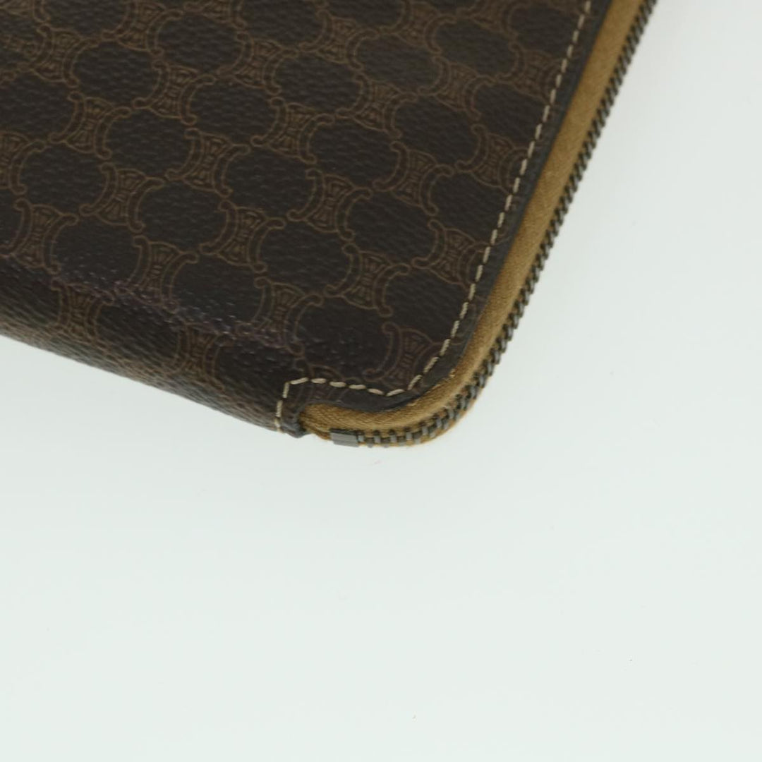 Celine Macadam Canvas Business Bag PVC Leather Brown  ki3539