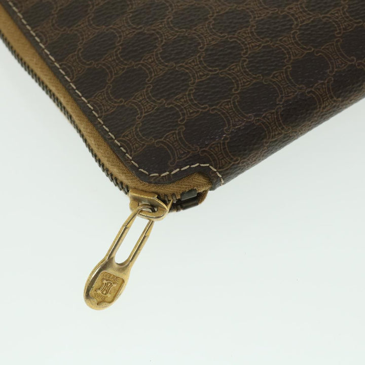 Celine Macadam Canvas Business Bag PVC Leather Brown  ki3539