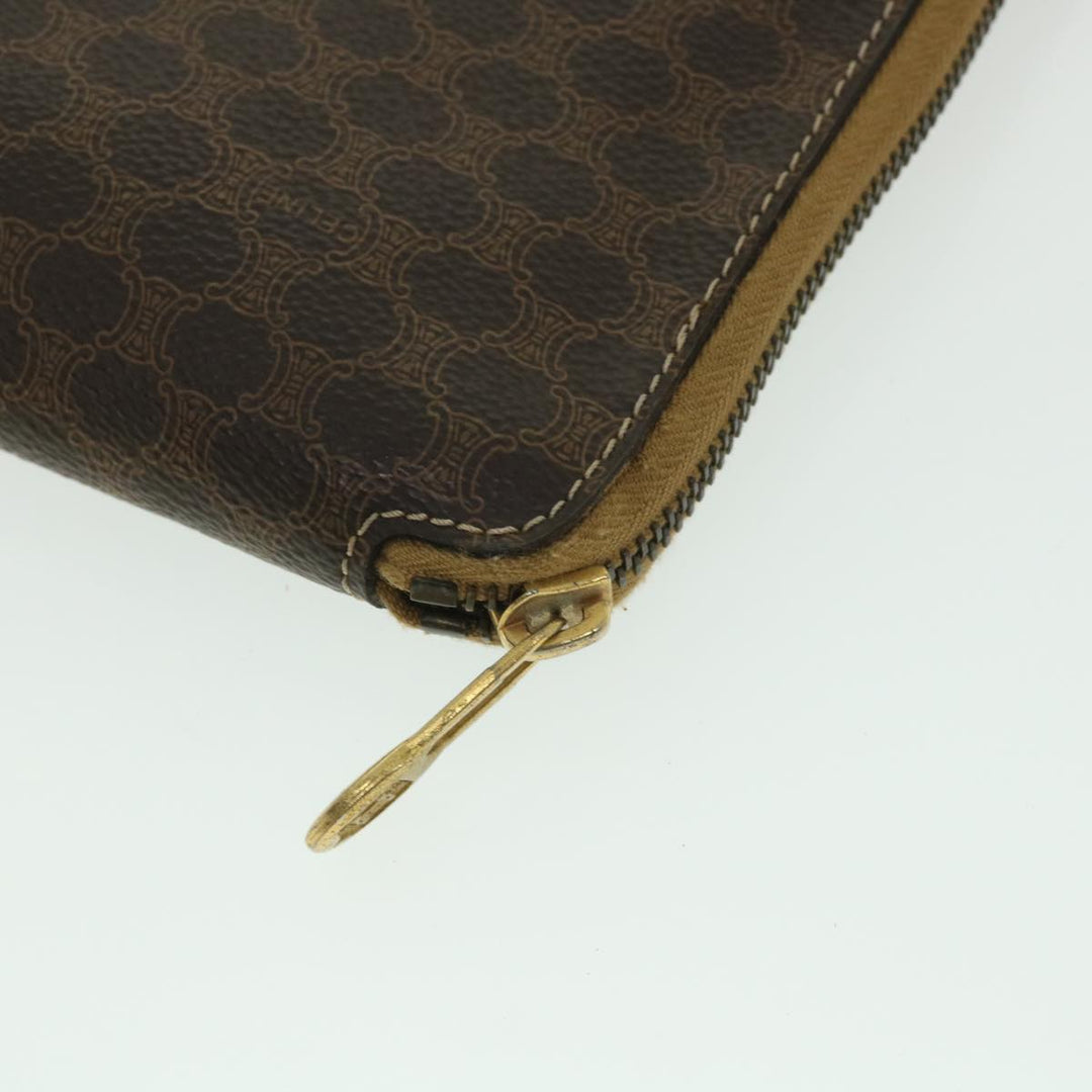 Celine Macadam Canvas Business Bag PVC Leather Brown  ki3539