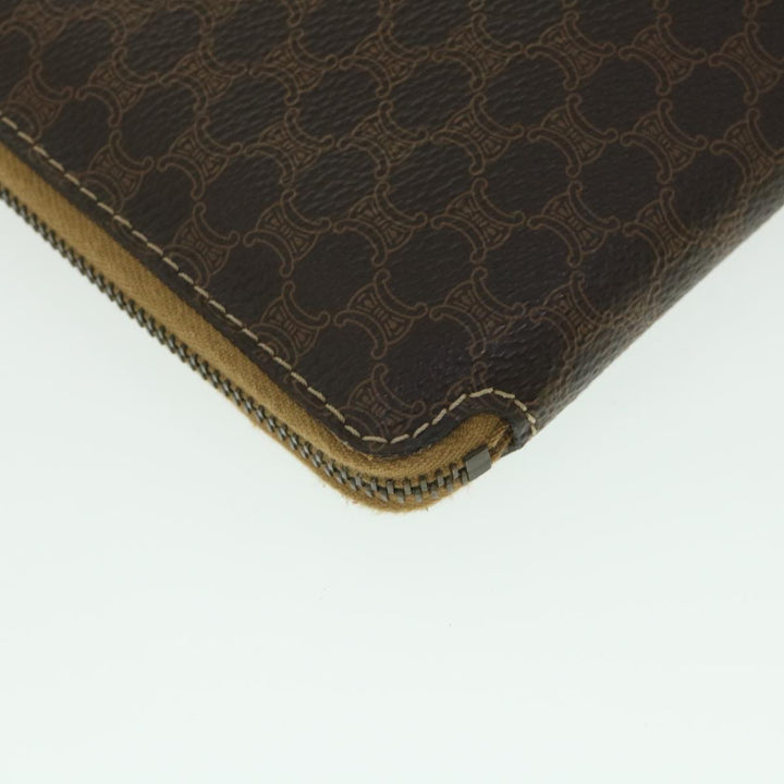 Celine Macadam Canvas Business Bag PVC Leather Brown  ki3539