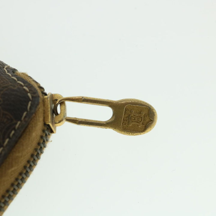 Celine Macadam Canvas Business Bag PVC Leather Brown  ki3539