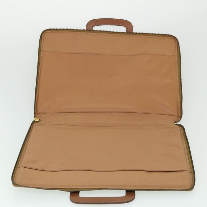 Celine Macadam Canvas Business Bag PVC Leather Brown  ki3539