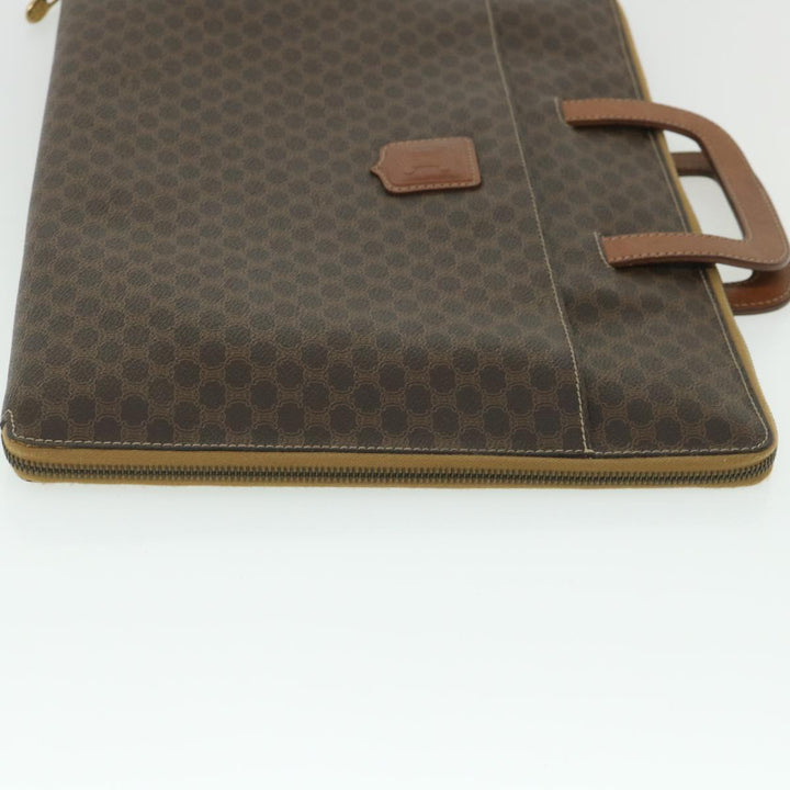 Celine Macadam Canvas Business Bag PVC Leather Brown  ki3539