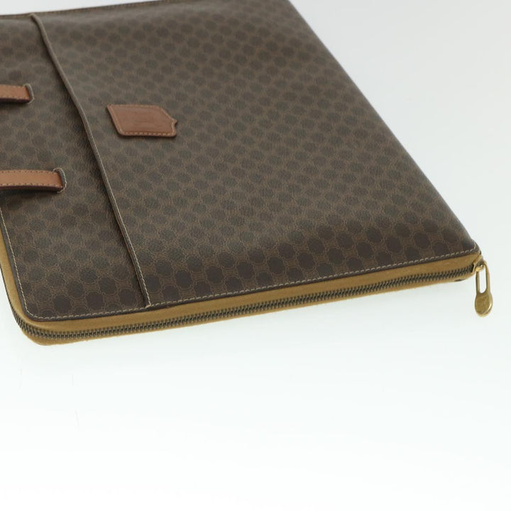Celine Macadam Canvas Business Bag PVC Leather Brown  ki3539