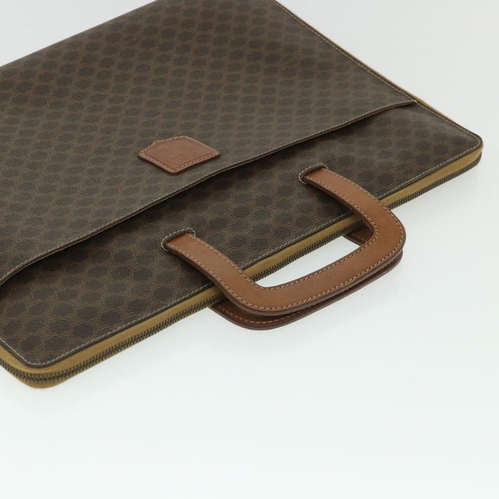 Celine Macadam Canvas Business Bag PVC Leather Brown  ki3539