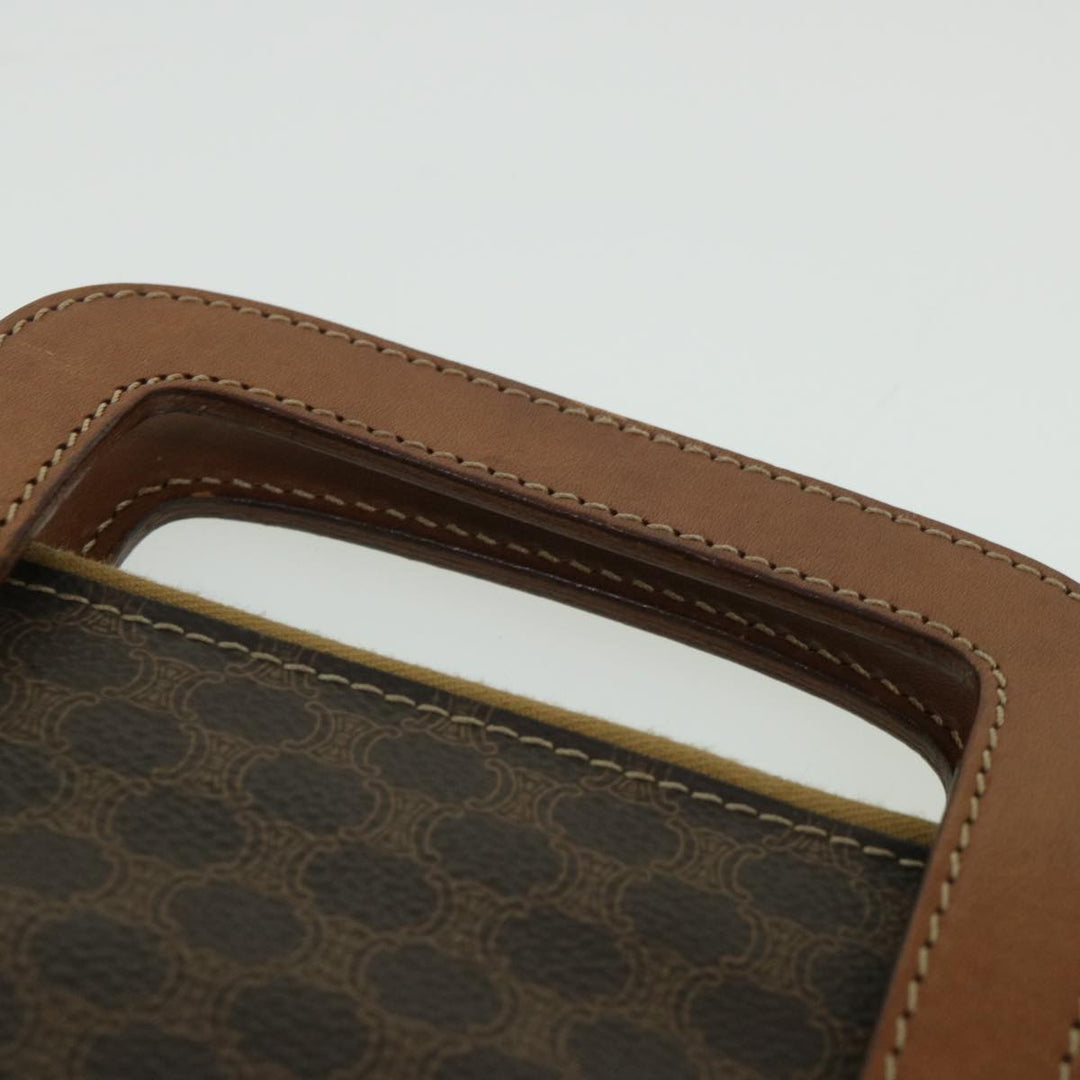 Celine Macadam Canvas Business Bag PVC Leather Brown  ki3539