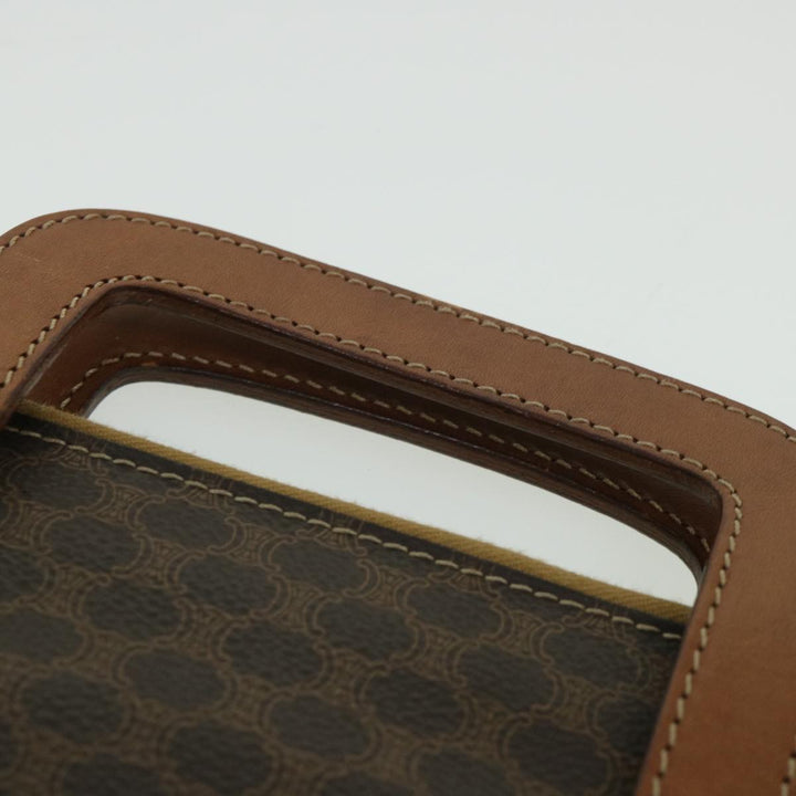 Celine Macadam Canvas Business Bag PVC Leather Brown  ki3539