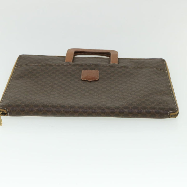 Celine Macadam Canvas Business Bag PVC Leather Brown  ki3539