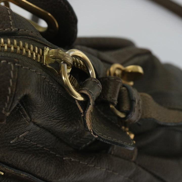 Chloe Paraty Shoulder Bag Leather 2way Brown ki3591