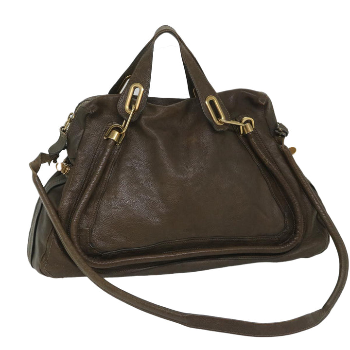 Chloe Paraty Shoulder Bag Leather 2way Brown ki3591