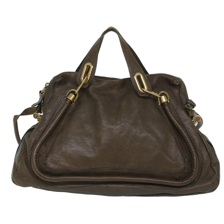 Chloe Paraty Shoulder Bag Leather 2way Brown ki3591