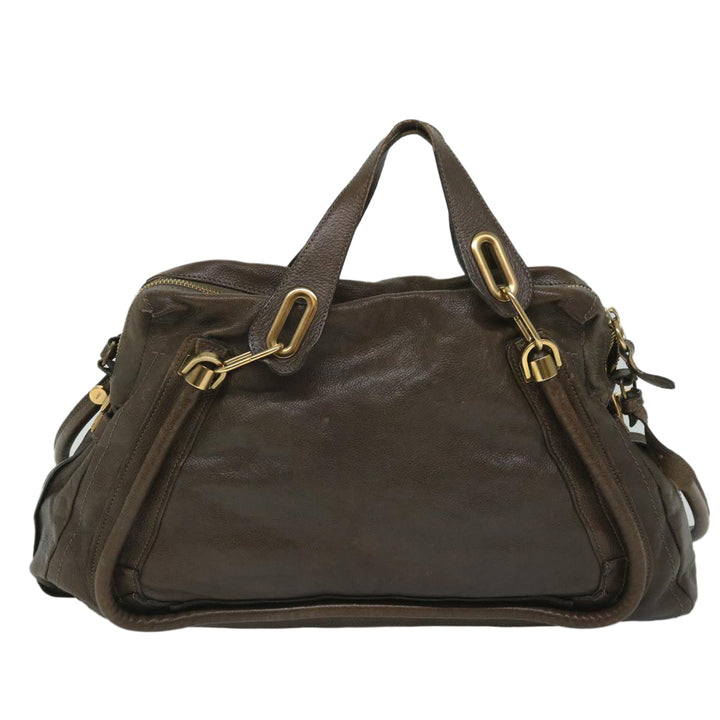 Chloe Paraty Shoulder Bag Leather 2way Brown ki3591