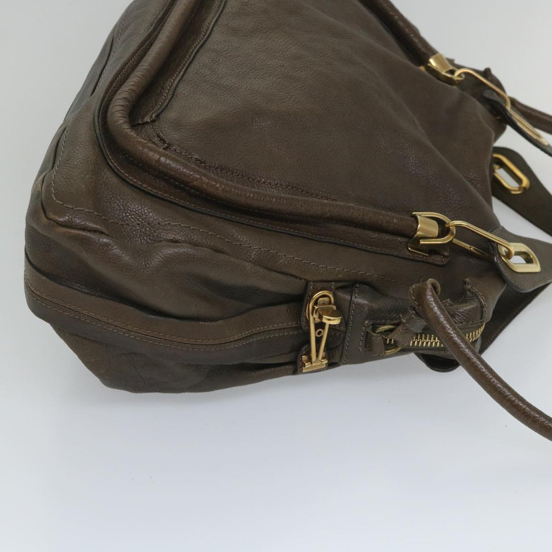 Chloe Paraty Shoulder Bag Leather 2way Brown ki3591