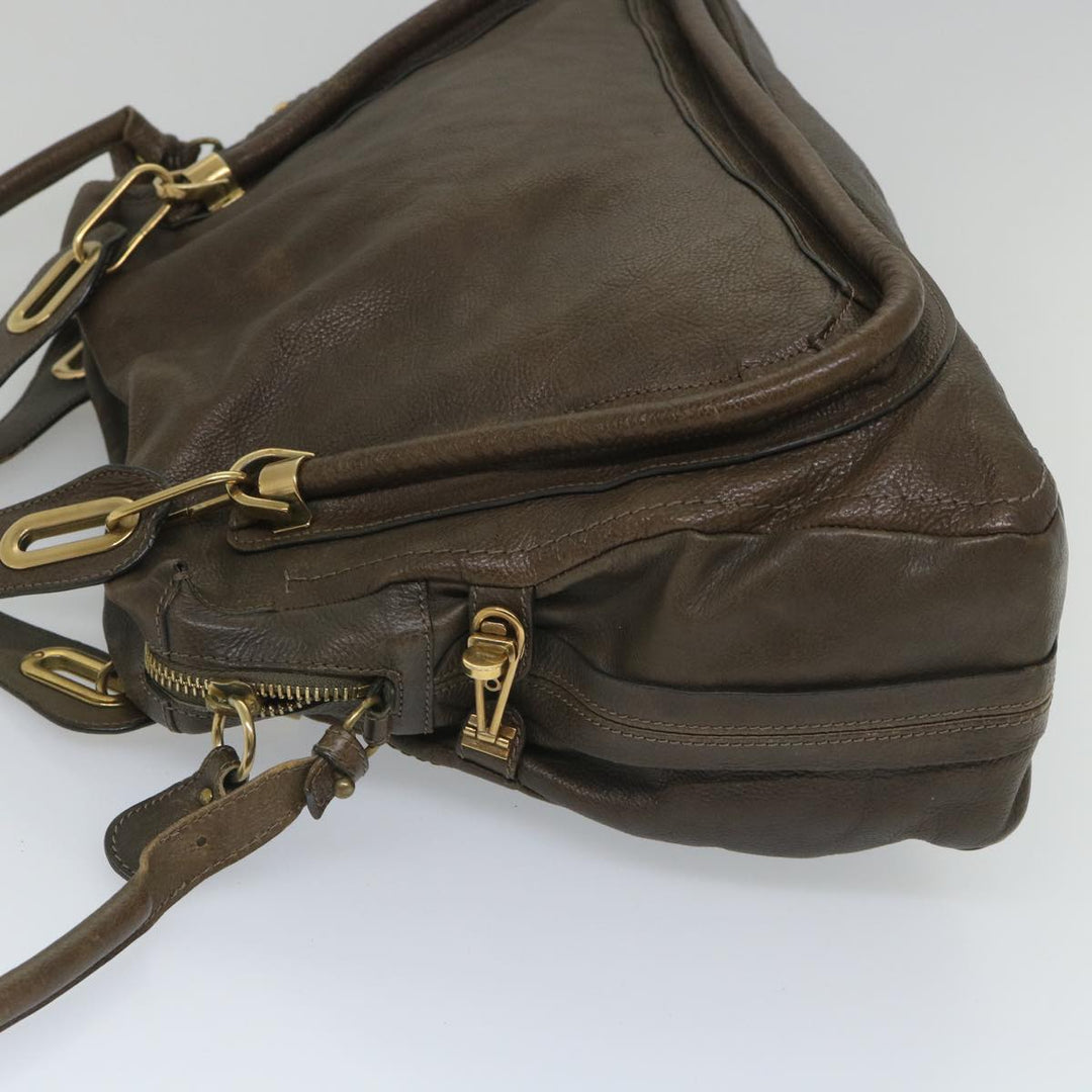 Chloe Paraty Shoulder Bag Leather 2way Brown ki3591