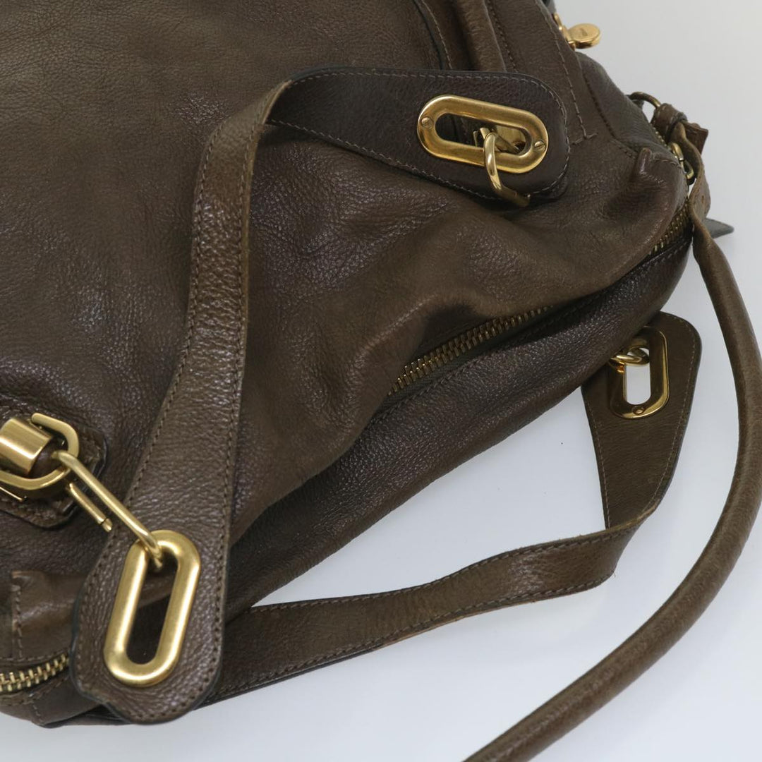 Chloe Paraty Shoulder Bag Leather 2way Brown ki3591