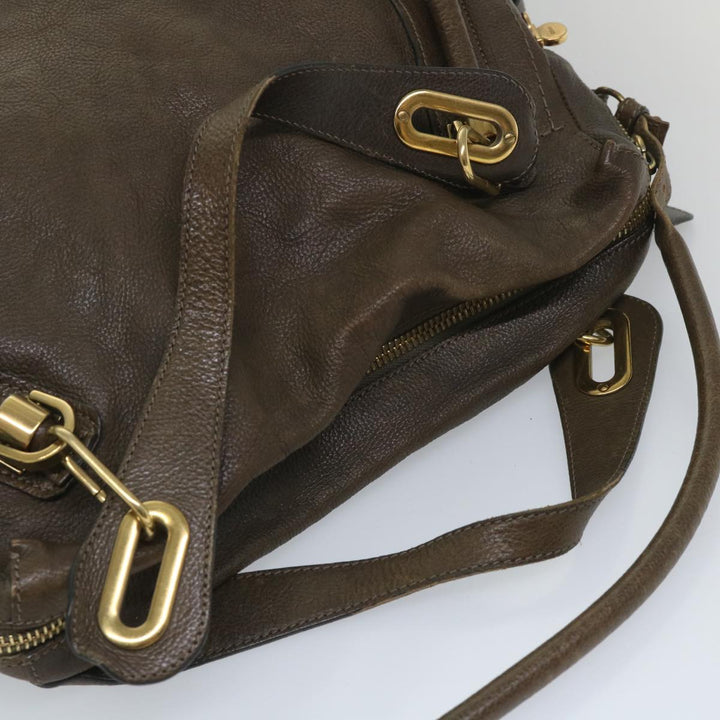 Chloe Paraty Shoulder Bag Leather 2way Brown ki3591