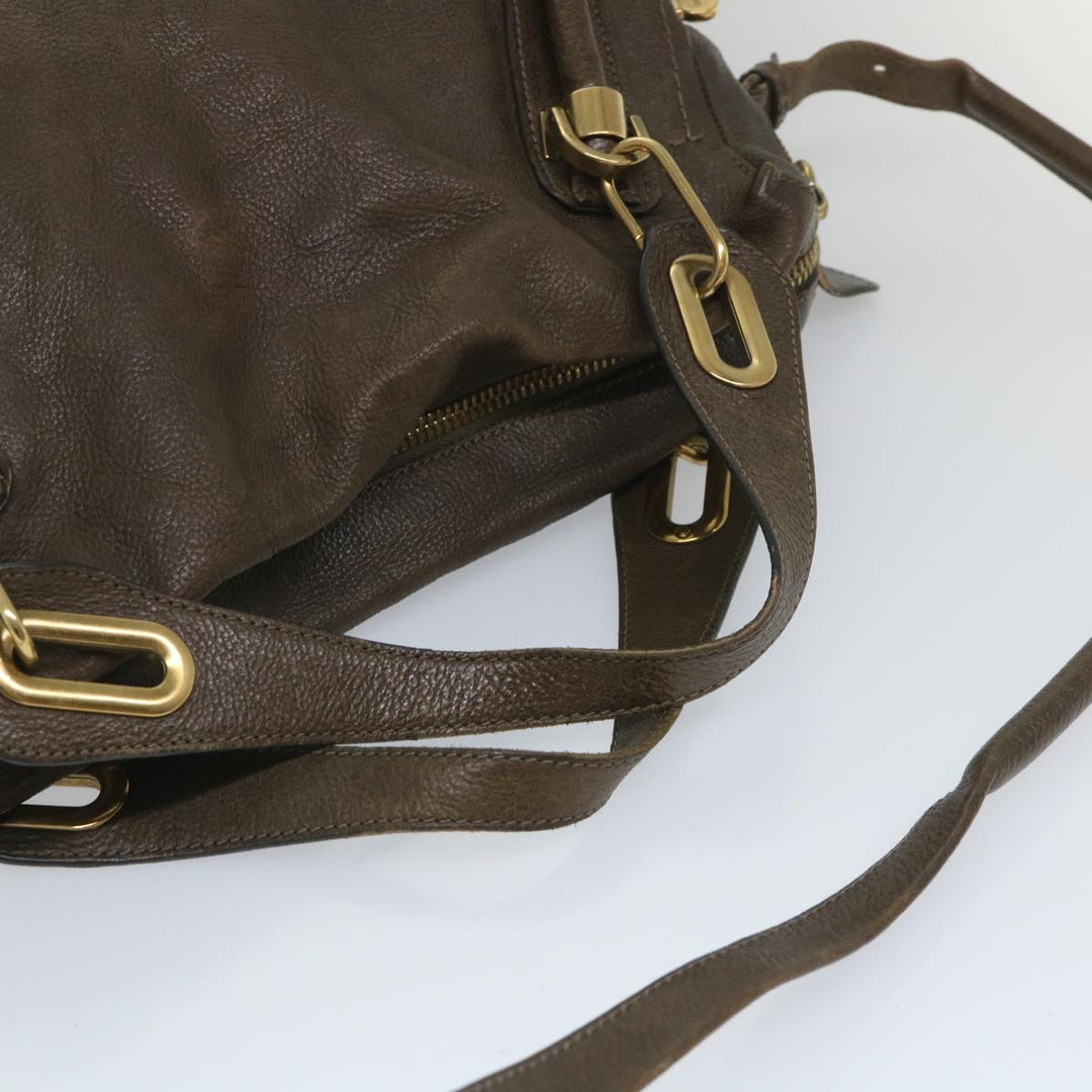 Chloe Paraty Shoulder Bag Leather 2way Brown ki3591