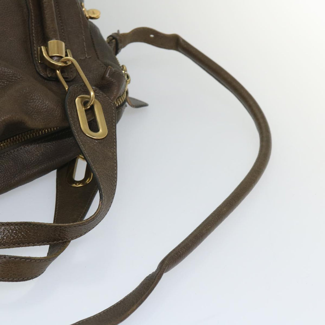 Chloe Paraty Shoulder Bag Leather 2way Brown ki3591
