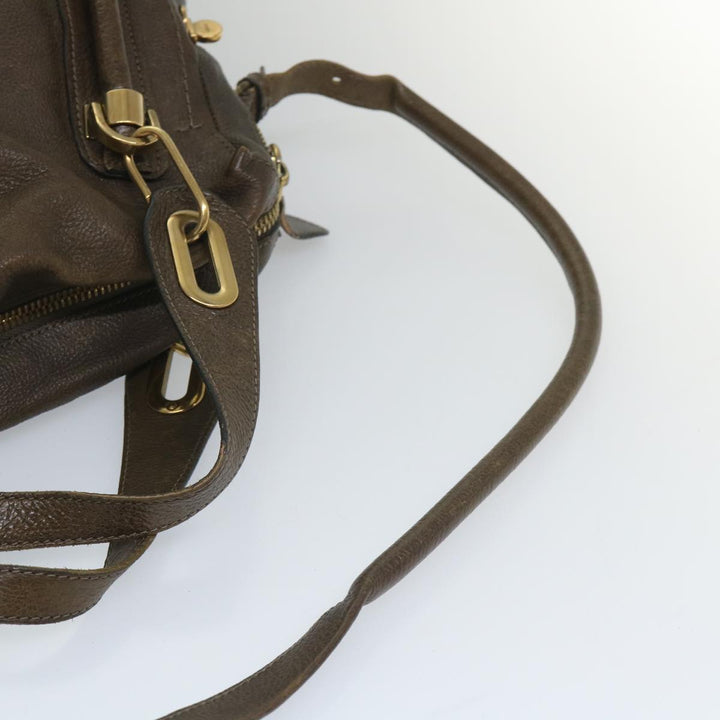 Chloe Paraty Shoulder Bag Leather 2way Brown ki3591