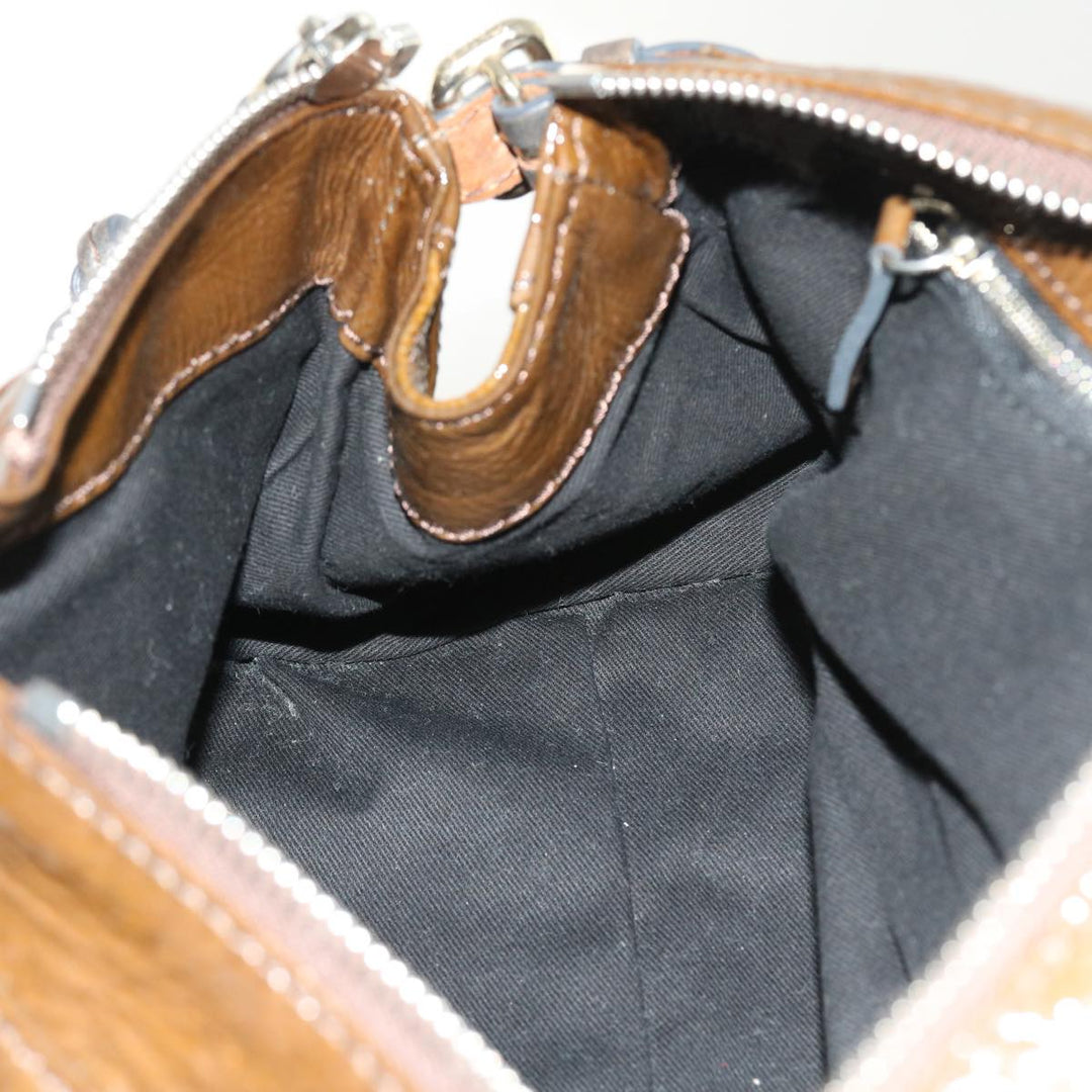 Chloe Paddington Hand Bag Patent leather Brown ki3597