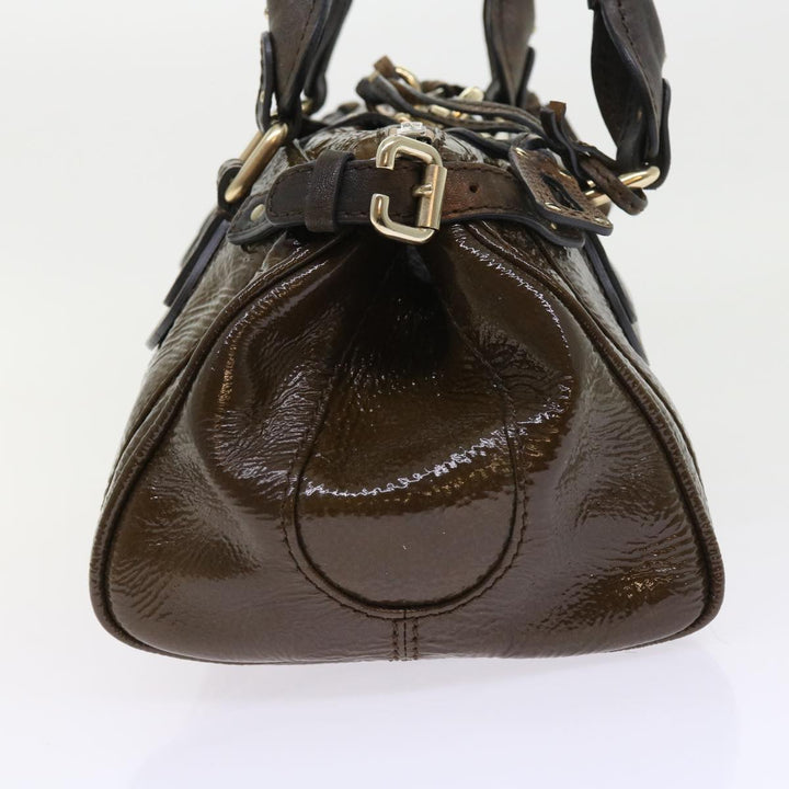 Chloe Paddington Hand Bag Patent leather Brown ki3597