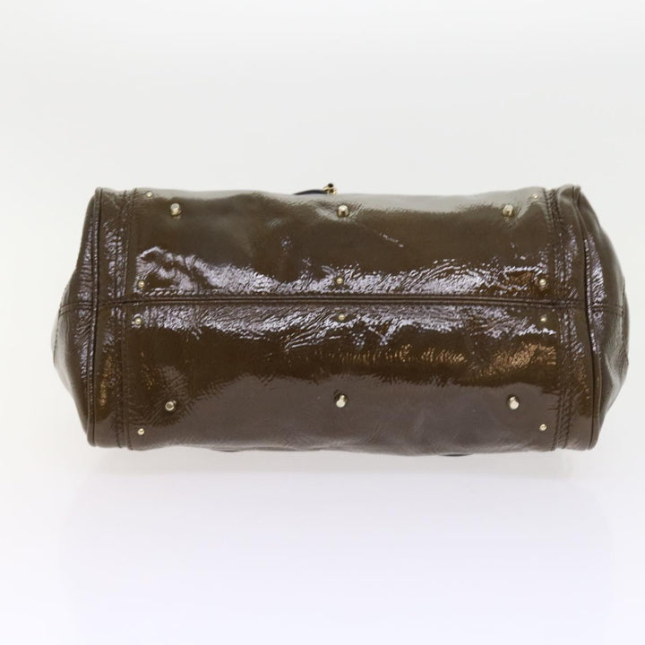 Chloe Paddington Hand Bag Patent leather Brown ki3597