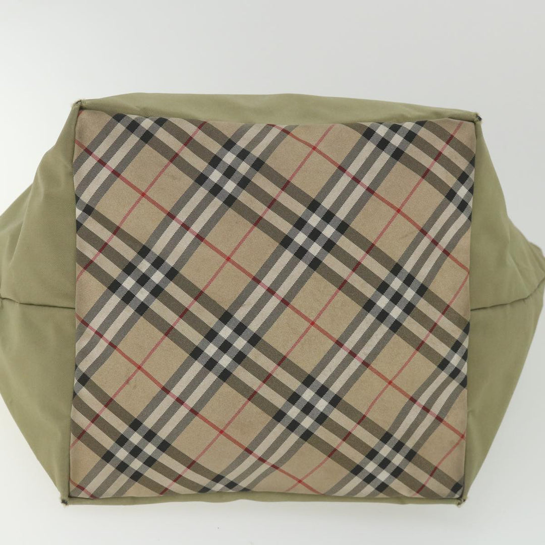 BURBERRYSs Blue Label Tote Bag Nylon Khaki Auth ki3744