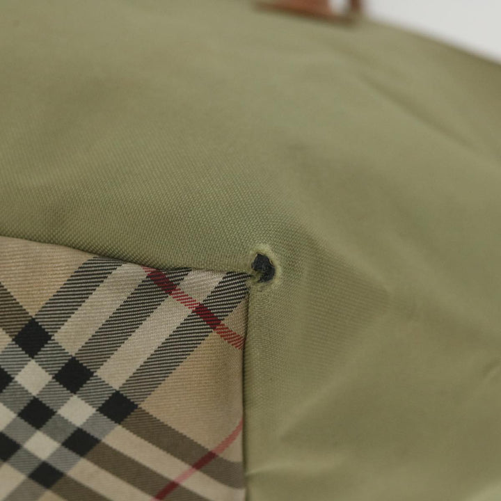 BURBERRYSs Blue Label Tote Bag Nylon Khaki Auth ki3744